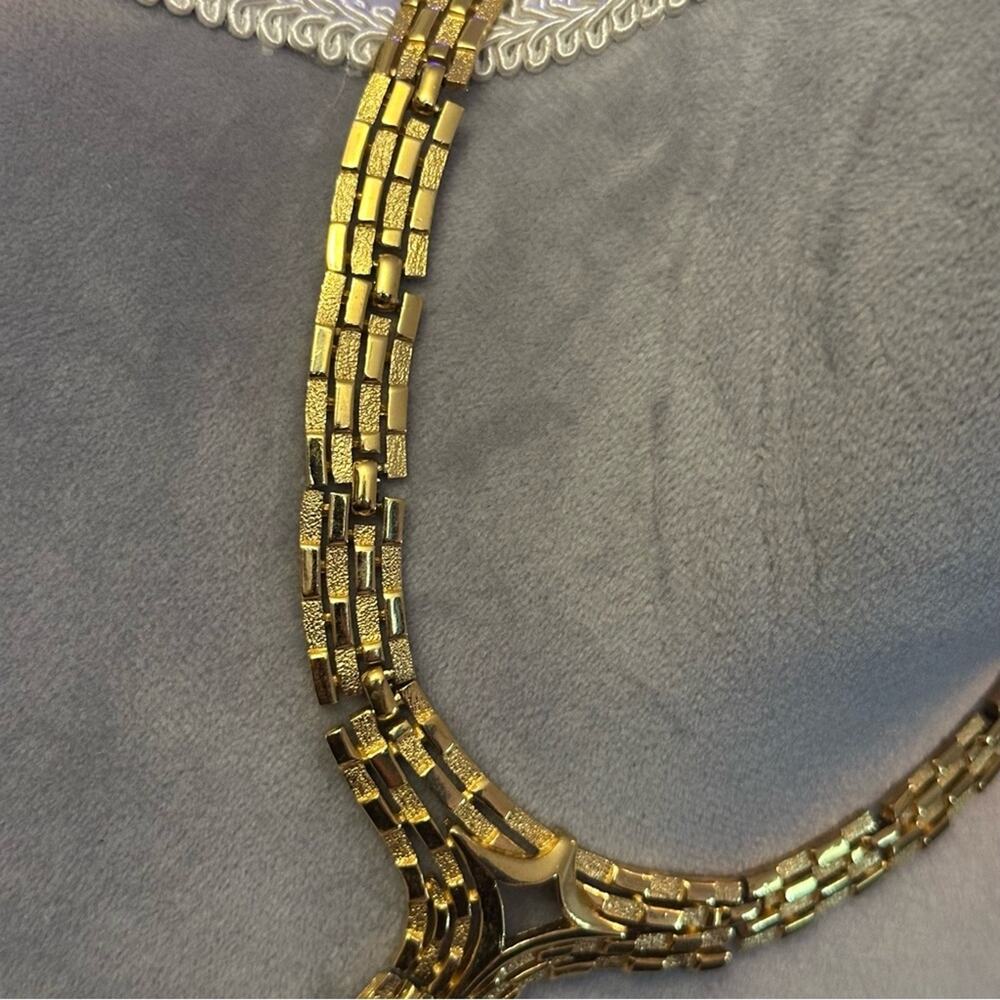 1950-60s Alfred Philippe Crown Trifari Art Deco Gold-Tone Cascade Chain Necklace - Picture 4 of 9